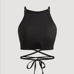 Black Halter Top that Ties around waist